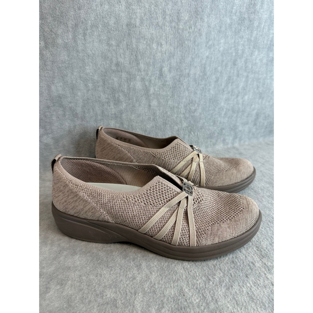 LifeStride BZees Air Step Womens Sz‎ 10M Taupe Stretch Slip On Loafers Shoes Tan